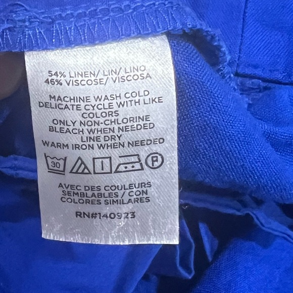 LOFT Vibrant Royal Blue Women's High Waisted The Peyton Short Linen Blend EUC - Picture 4 of 5